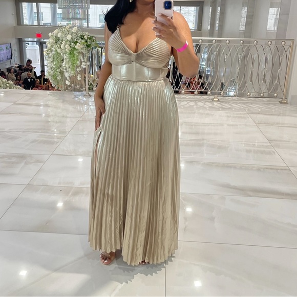 Dresses | Banana Republic Odetta Metallic Maxi Dress Champagne | Poshmark